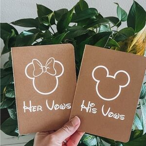 Set of 2 vows notebook for Disney themed wedding | disney wedding vows book
